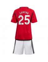 Manchester United Jadon Sancho #25 Domácí dres pro děti 2023-24 Krátký Rukáv (+ trenýrky)